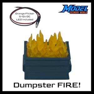 Dumpster Fire with LED - N Scale - Green - Picture 1 of 1