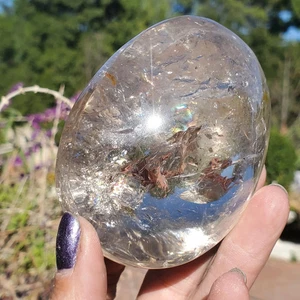 Clear Phantom XL Palm Stone Quartz Crystal Piece | AA Grade | 302 grams - Picture 1 of 16