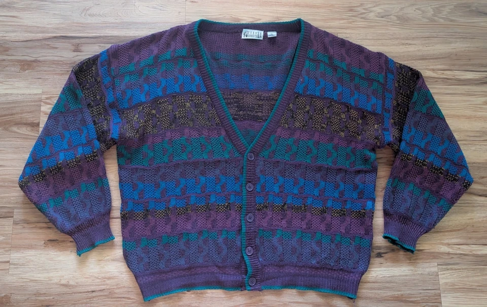 Suéter Tejido Retro Vintage Para Mujer XL Colorido Hipster Cottagecore Grannycore Y2K Foto 1 de 4