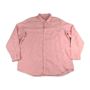 LL Bean Slightly Fitted 100% Linen Mens Long Sleeve Button Shirt Salmon XXL Tall - Picture 1 of 9