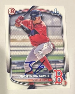 Jhostynxon Garcia Red Sox Baseball Autographed Signed 2025 1st Bowman Card - Picture 1 of 4