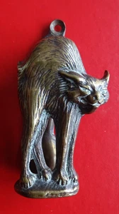 Vintage Small Antique Brass Door Knocker CAT? 3.5" High - Picture 1 of 3
