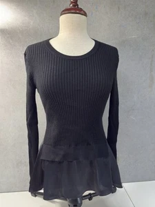 AllSaints schwarzer Taya Pullover Lagenlook Pulli Small - Bild 1 von 6