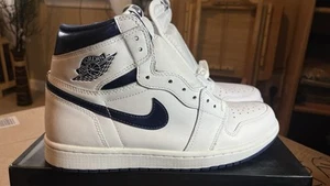 Sz 9.5 Nike Air Jordan 1 Retro OG High Metallic Navy DTRT 3 USA Bred Royal Toe - Picture 1 of 22