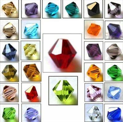New 2/3/4/5/6/8mm Bicone Crystal Glass bead Loose Crafts Beads Jewelry Making - Image 1 of 4