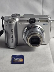 Canon PowerShot A610 5,0 megapixel fotocamera digitale - argento - come nuova testata con scheda SD  - Foto 1 di 5