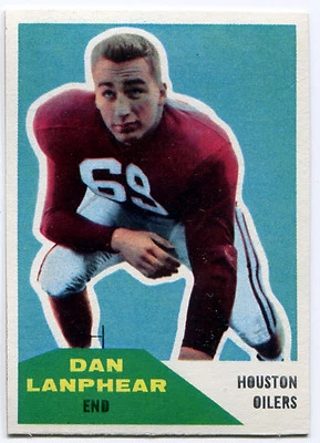 1960 Fleer DAN LANPHEAR RC Houston Oilers Rare Error CARL LARPENTER Wrong Back - Image 1 of 2