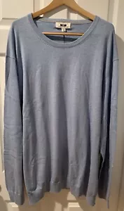 Joseph Abboud Mens Crew Neck Light Blue Pima Cotton Sweater Big & Tall Sz 3X NWT - Picture 1 of 13