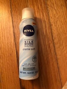 New NIVEA creme soft Foaming Silk Mousse Body Wash 6.8 oz vanilla & jasmine blos