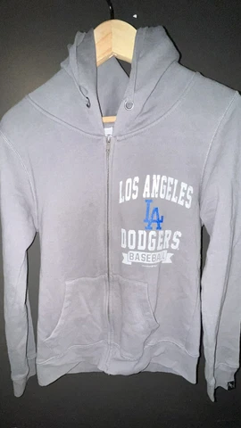 Los Angeles Dodgers Genuine Merchandise Gray Full Zip Hoodie Mens Size Small Cover