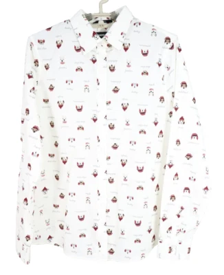 NEW LANDS END Para Mujer NO PLANCHA Algodón Amante del Perro Animal Cachorro Multicolor Talla 4 Foto 1 de 4