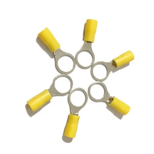 200-20PCS Vinyl Ring Terminals Connector Yellow 12-10GA AWG Gauge Crimp Wire - Picture 1 of 12