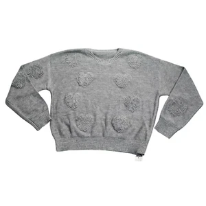 CUPSHE Women Ribbed Knit Sweater Heart Casual Crewneck Long Sleeve XL - Picture 1 of 9