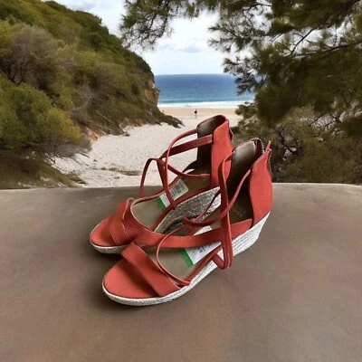 Эспадрильи на молнии сзади с ремешками женские Eileen Fisher Wanda размер 9 новые с потертостями - Изображение 1 из 4