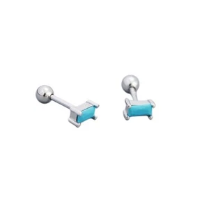 18G Tiny Rectangle Stud Earrings for Women 925 Sterling Silver Hypoallergenic... - Picture 1 of 6