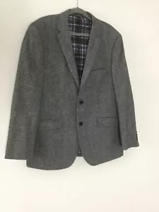 U.S. Polo Assn. Men's Jacket Gray/Black Wool/Poly Size 44R Pockets Elbow Patch - Picture 1 of 6