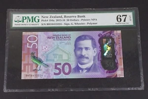 New Zealand 50 Dollars Banknote Certified by PMG Superb Gem Unc-67 ! #bill-357 - Picture 1 of 4