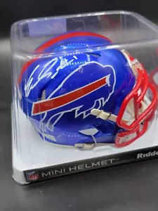 Emmanuel Sanders Autographed Bills Flash Mini Football Helmet Beckett (DT) - Picture 1 of 3