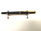 PARKER Fountain Pen, Black Lacquer Metal, Gold Trim, Medium Nib - F, Vintage