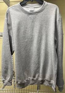 Felpa a maniche lunghe Soffe grigio cotone misto poliestere collo a vite taglia large nuova - Foto 1 di 7