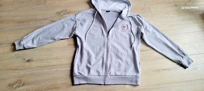 Sweatjacke Hoodie von H.I.S. 40/42 grau Kapuze weiß gefüttert Zipper Frontlabel  - Bild 1 von 4