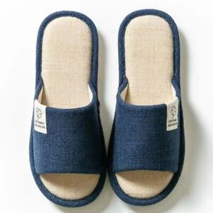 Men Women Straw Sandals Flip Flops Slippers Linen Shoes Home Office Comfort 