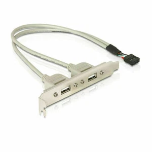 Jimier USB 2.0 A Type Female Screw to Motherboard 9pin Header cable with Bracket - Picture 1 of 5