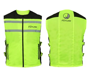 Gilet Alta Visibilità Catarifrangente Fluo Sicurezza Moto Auto Bici Fluo - Foto 1 di 4