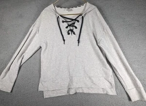 Victorias Secret Pink Hoodie Womens Size S White Long Sleeve Hoodie Drawstring V - Picture 1 of 5