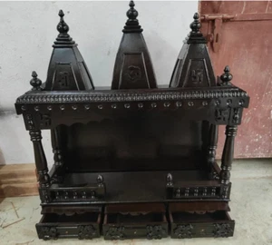 Temple For Home wooden home temple Wood Pooja Mandir Hindu Pooja mandir Wood - Picture 1 of 7
