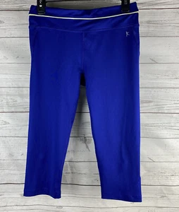 Danskin Now taillierte Capri-Leggings klein royalblau limettengrün Akzent sportlich - Bild 1 von 12