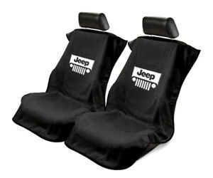 Seat Armour Universal Black Towel Front Seat Covers for Jeep with Grille -Pair