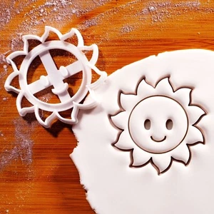 Happy Sun Cookie Cutter - summer sunshine sunny baby shower picnic BBQ beach - Picture 1 of 5