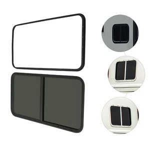 RV Window 24"WX20"H Horizontal Privacy Sliding Window w/ Mounting Trim Ring Set - Imagen 1 de 20