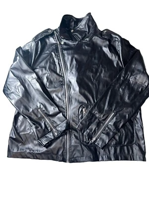 GREASE T Pájaros Imitación Cuero Motocicleta Chaqueta Negra Talla Mediana Disfraz Foto 1 de 4