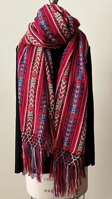 Mantel Envoltura Mantel Bufanda Rojo Multi, BoHo, Étnico Hippie Navidad Foto 1 de 4