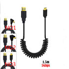 1,5 m 90° kąt USB 3.0 AM do typu C kabel spiralny stretch męski kabel adapter