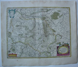 Rheinland Pfalz altkolor Orig Kupferstichkarte Mercator Janssonius 1627  - Bild 1 von 1