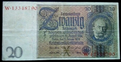 Paper  Money  20 Mark 1924 Germany - Image 1 of 2