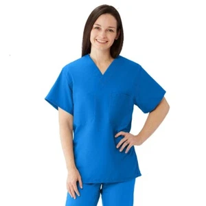 Medline ComfortEase Unisex One Pocket Reversible Scrub Top, Large Size 1 ea - Picture 1 of 3