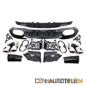 Heckdiffusor Auspuffblende für Mercedes V177 limo CHROM SCHWARZ A45 AMG look - Picture 1 of 4
