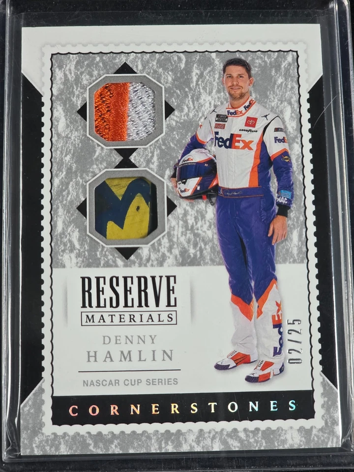 2020 Panini Chronicles Denny Hamlin Reserve Materials Holo Silver /25 #RM-DH - Image 1 of 2