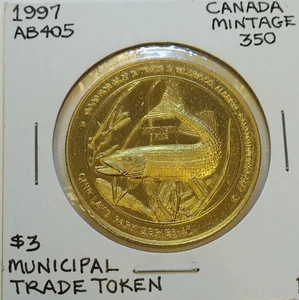 1997 Wildwood Alberta $3 Northern Pike token Uncirculated Mintage 350 - Picture 1 of 2