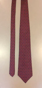 Corbata de seda The Custom Shop en patrón de flecha geométrica roja y azul marino - Imagen 1 de 9