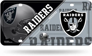Las Vegas Raiders Metal Auto Tag License Plate, Split Design, 6x12 Inch - Picture 1 of 2