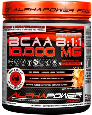 ALPHAPOWER FOOD® BCAA Pulver 500 g I  Ratio 8:1:1 I Dosierung 10.000 mg Dose - Bild 1 von 3