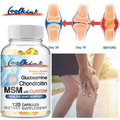 COOLKIN Glucosamine Chondroitin MSM 4000mg - Triple Strength Joint Support Pain Relief