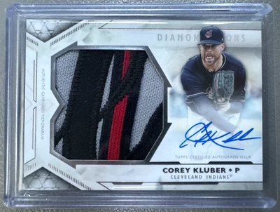 2018 Topps Diamond Icons Corey Kluber Jumbo Patch Auto Autograph /25 - Image 1 of 2