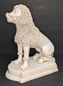 Vintage Spaghetti Poodle Dog w/Bone 9" Statue Figurine Italy Staffordshire Style - Picture 1 of 7