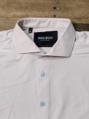 Camisa Maceoo Para Hombres Extra Grande Rosa Micro Punto 4 Vías Elastizada Vestido con Botones Foto 1 de 4